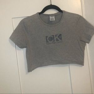 Calvin Klein Grey Crop Top Size Medium
